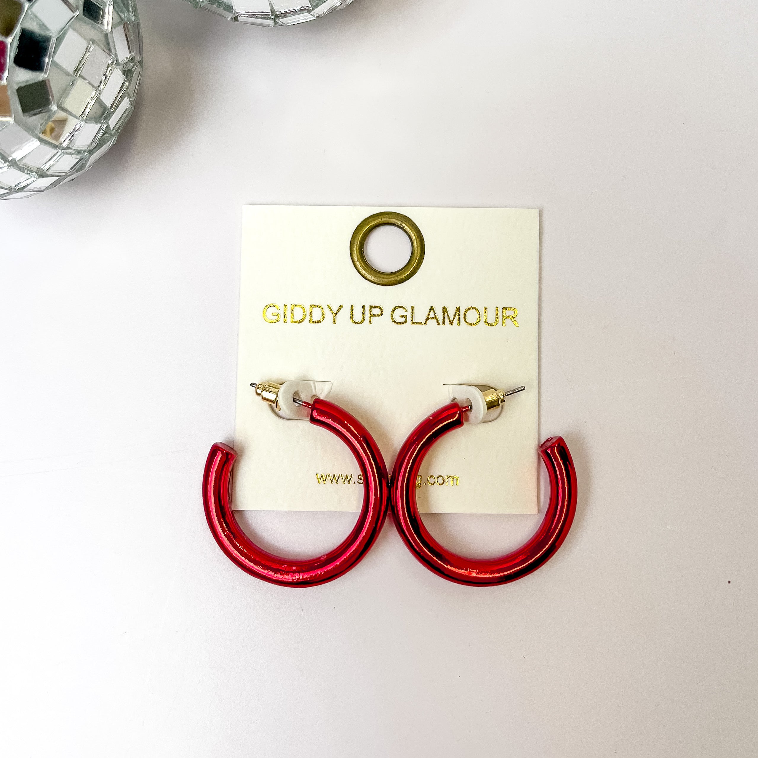 Neon Pink Enamel and Gold Plated Crystal Oval Hoop Earrings – Meira T  Boutique